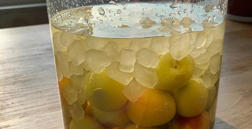 Ume vinegar ina container