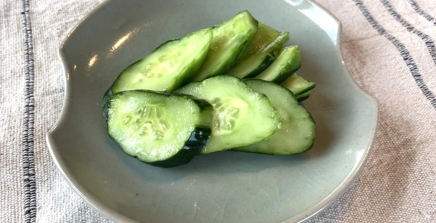 Japanese cucumber pickles on a plate