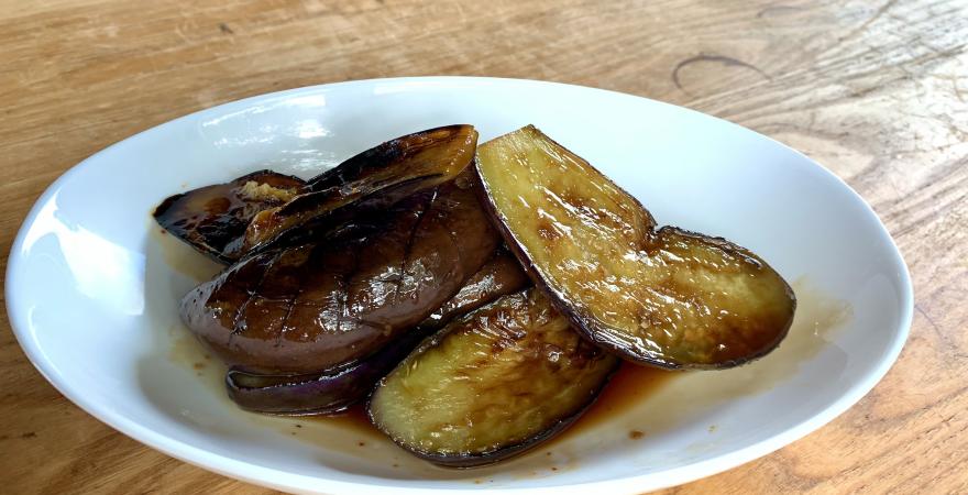 Pan fried eggplant
