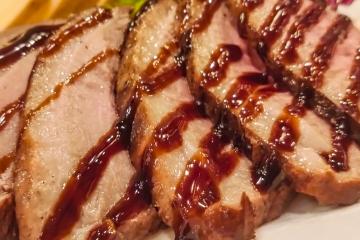 Pork topped with sauce