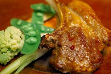 lamb with vegetables on a plate