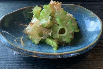 Goya salad with bonito flakes